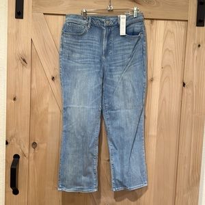 Chicos high rise straight crop sea spray indigo